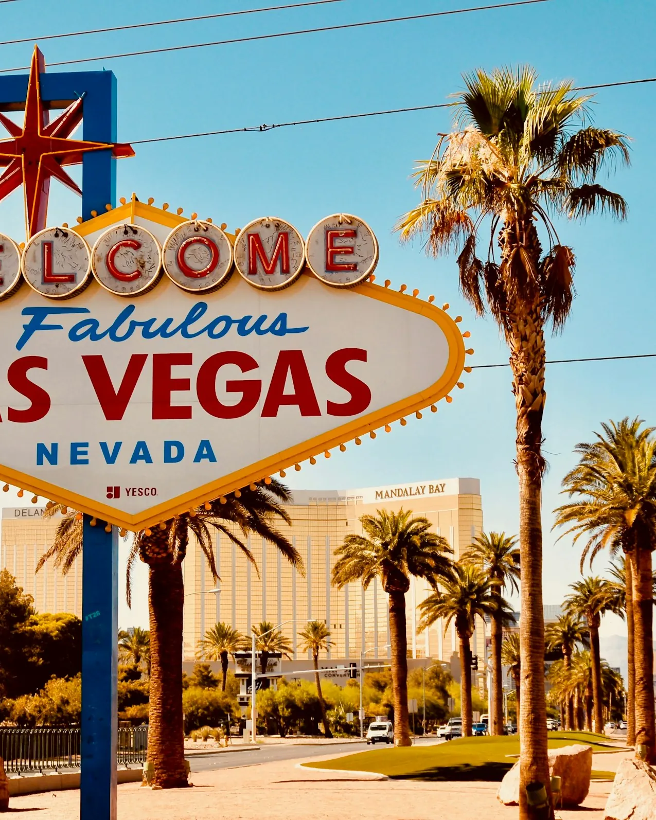 The Welcome to Fabulous Las Vegas sign on a sunny day